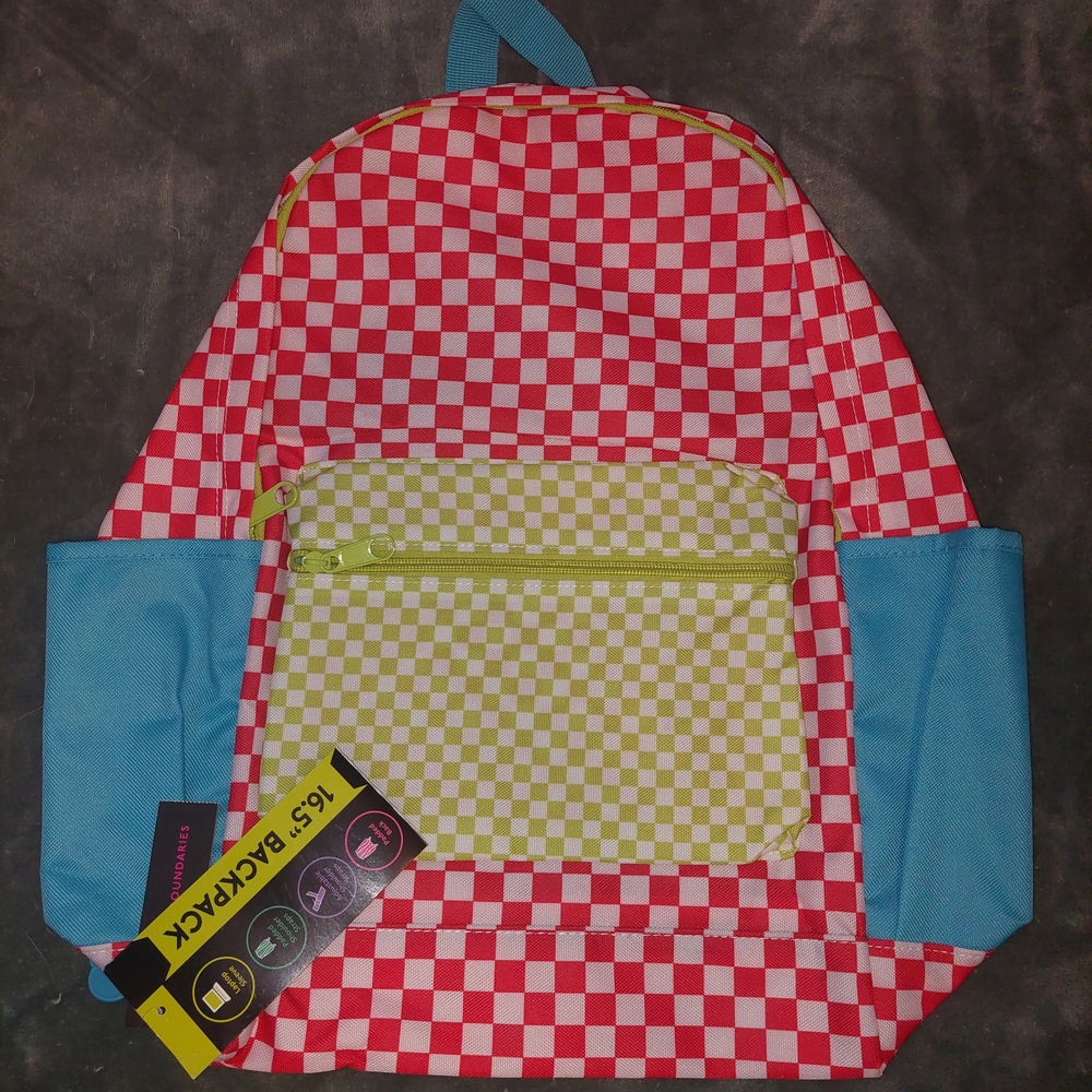 Checkerboard Multi-Color Backpack - Picture 7 of 8